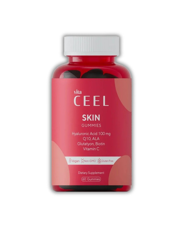 مکمل ویتامین پوست جویدنی Vita Ceel Vegan Gummy با هیالورونیک اسید، ویتامین C، گلوتاتیون، Q10، ALA، بیوتین