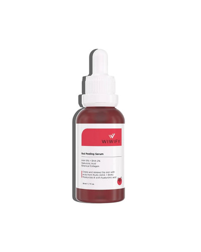 سرم لایهبردار AHA 10% + BHA 2% Wiwify – آنتیآکنه، جمعکننده منافذ و پیلینگ قرمز 30 میل