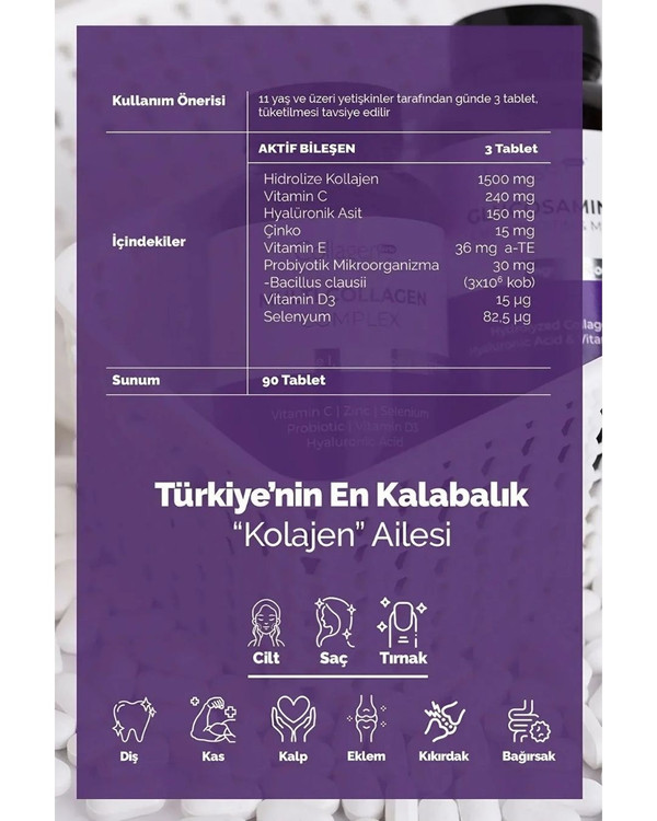 Collagen Forte Platinum مولتی کلاژن کامپلکس، پروبیوتیک و مولتی ویتامین ۱۵۰۰ میلیگرم – ۹۰ عدد