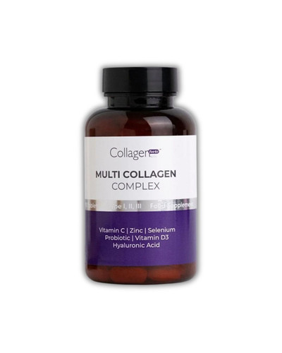 مولتی کلاژن کمپلکس، پروبیوتیک و مولتیویتامین ۱۵۰۰ میلیگرم × ۹۰ قرص کلاژن فورت پلاتینیوم | Collagen Forte Platinum