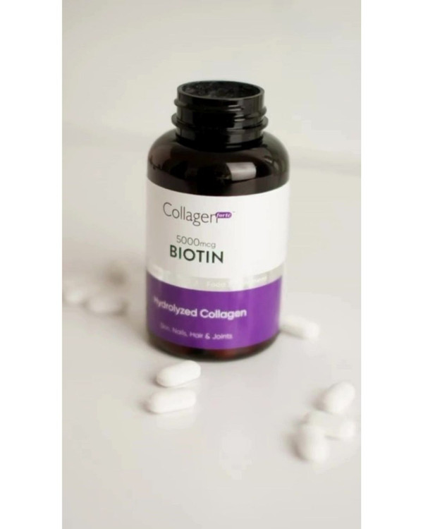 مکمل 90 عددی بیوتین ۵۰۰۰ میکروگرم + کلاژن ۱۵۰۰ میلیگرم برای مو، پوست و ناخن کلاژن فورته پلاتینیوم |Collagen Forte Platinum