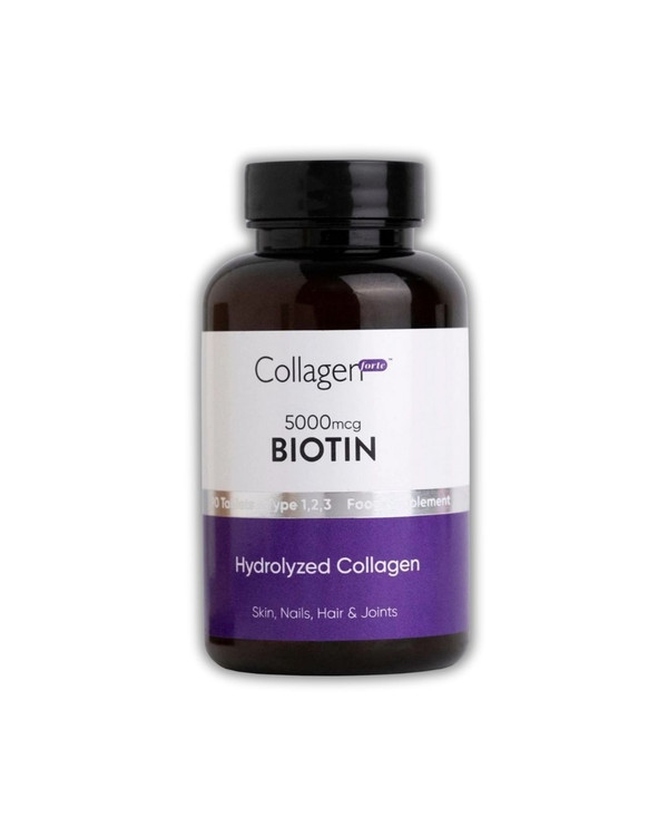 مکمل 90 عددی بیوتین ۵۰۰۰ میکروگرم + کلاژن ۱۵۰۰ میلیگرم برای مو، پوست و ناخن کلاژن فورته پلاتینیوم |Collagen Forte Platinum