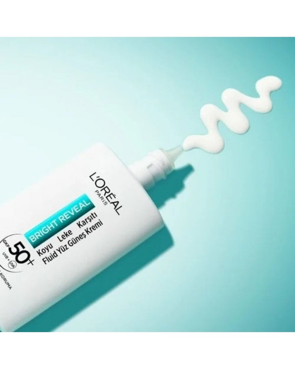 کرم ضدآفتاب Bright Reveal Loreal SPF 50 لورآل پاریس با نیاسینامید ــ ضدلک و تیرگی پوست