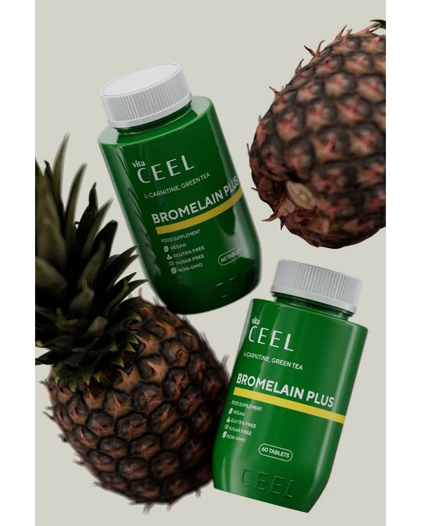 بروملین پلاس ویتا سیل | Vita Ceel ــ مکمل ضد نفخ و لاغری با آنزیم آناناس، کورستین و NAC ــ 60 عددی
