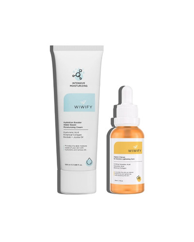 ست آبرسان و روشن کننده قوی ویویفای | WIWIFY _ حاوی یک مرطوب کننده 24 ساعته و یک سرم ویتامین C