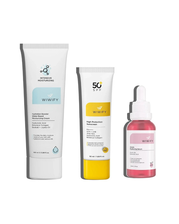 ست تخصصی ضد لک و روشن کننده ویویفای | WIWIFY _ سرم آربوتین + ضدافتاب تخصصی + مرطوب کننده 24 ساعته