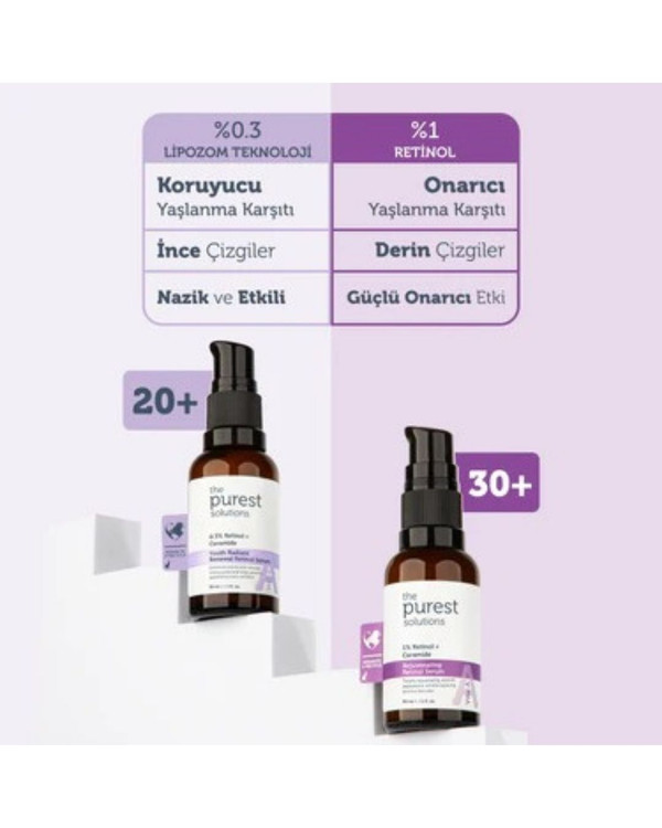 سرم شب رتینول ۱٪ + سرامید پیورست | The Purest Solutions ـ ضد چروک قوی و ترمیم کننده