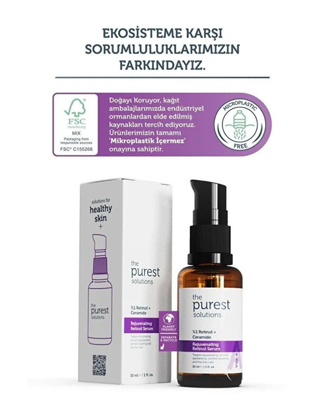 سرم شب رتینول ۱٪ + سرامید پیورست | The Purest Solutions ـ ضد چروک قوی و ترمیم کننده