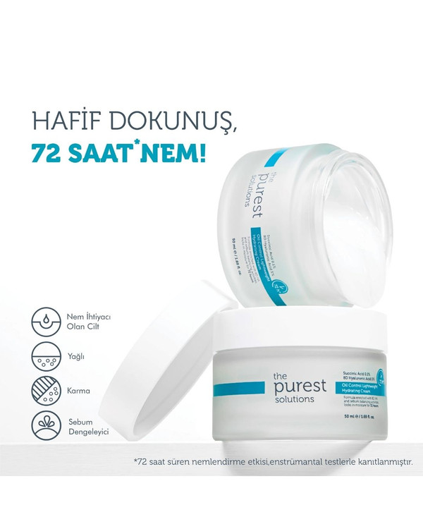 کرم آبرسان و کنترلکننده چربی ۷۲ ساعته پیورست | The Purest Solutions ـ متعادل کننده ی چربی پوست