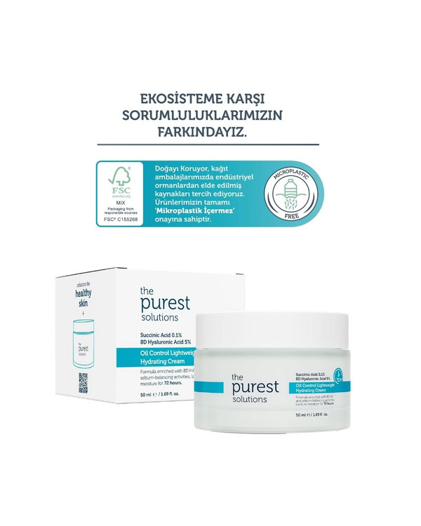 کرم آبرسان و کنترلکننده چربی ۷۲ ساعته پیورست | The Purest Solutions ـ متعادل کننده ی چربی پوست