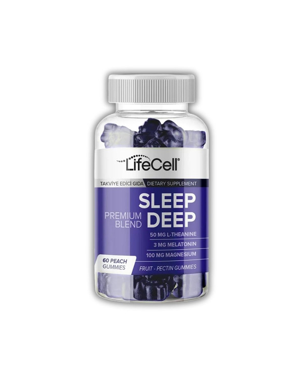 پاستیل Lifecell Sleep Deep | لایف سل (مکمل خواب عمیق): فرمولاسیون لذیذ ملاتونین 3mg، گیاهان آرامبخش و منیزیم