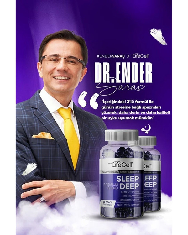 پاستیل Lifecell Sleep Deep | لایف سل (مکمل خواب عمیق): فرمولاسیون لذیذ ملاتونین 3mg، گیاهان آرامبخش و منیزیم