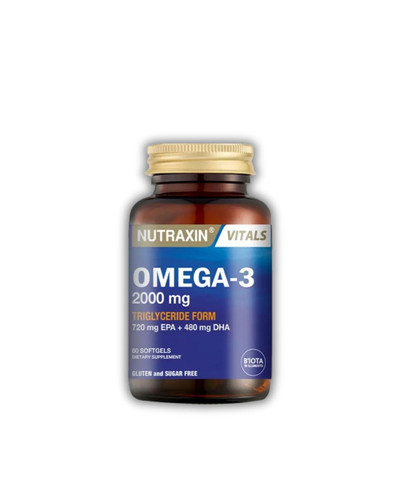 سافتژل امگا 3 نوترکسین | Nutraxin Omega-3 2000 mg روغن ماهی فوق خالص با دوز بالا (EPA: 720 mg | DHA: 480 mg)