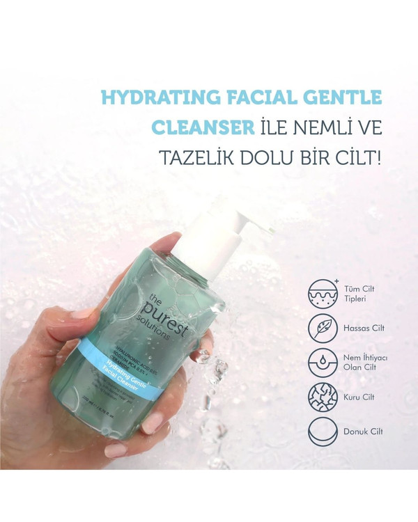 ژل شستشوی صورت پیورست | The Purest Solutions حاوی هیالورونیک اسید ـ ترمیمکننده سد دفاعی و مرطوبکننده برای پوست خشک و مختلط