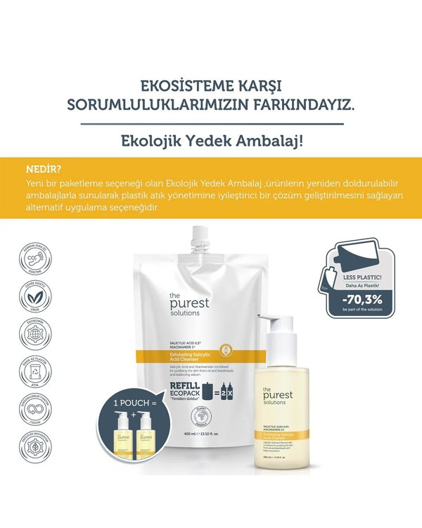 پک پرکننده ژل شستشوی صورت پیورست | The Purest Solutions حاوی سالیسیلیک اسید ـ پاککننده تخصصی منافذ برای پوستهای چرب و مستعد آکنه ، اقتصادی و دوستدار محیط زیست