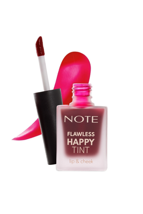 تینت مایع دوکاره لب و گونه نوت | Note Cosmetics مدل Flawless Happy Tint ـ رنگ 03 Sweet Pink (صورتی شاداب)