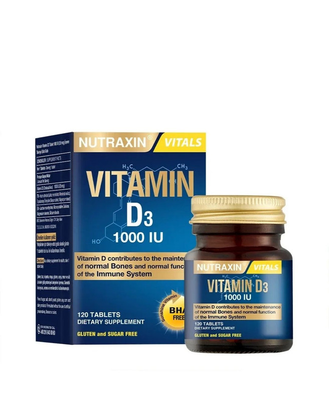 مکمل ویتامین D3 نوترکسین | Nutraxin | حاوی ۱۲۰ عدد | کمک به سلامت استخوان و سیستم ایمنی