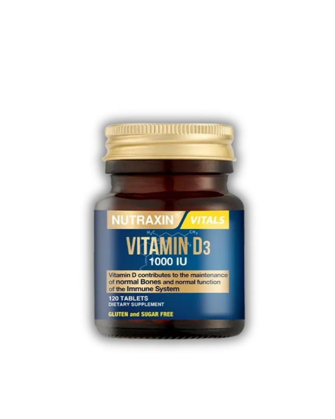 مکمل ویتامین D3 نوترکسین | Nutraxin | حاوی ۱۲۰ عدد | کمک به سلامت استخوان و سیستم ایمنی