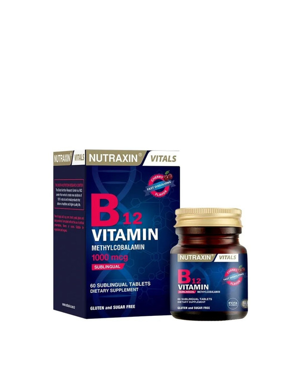 مکمل ویتامین B12 نوترکسین | Nutraxin | ۱۰۰۰ میکروگرم | رفع خستگی مفرط، ضعف حافظه و گزگز دست و پا ، افزایش انرژی و حافظه