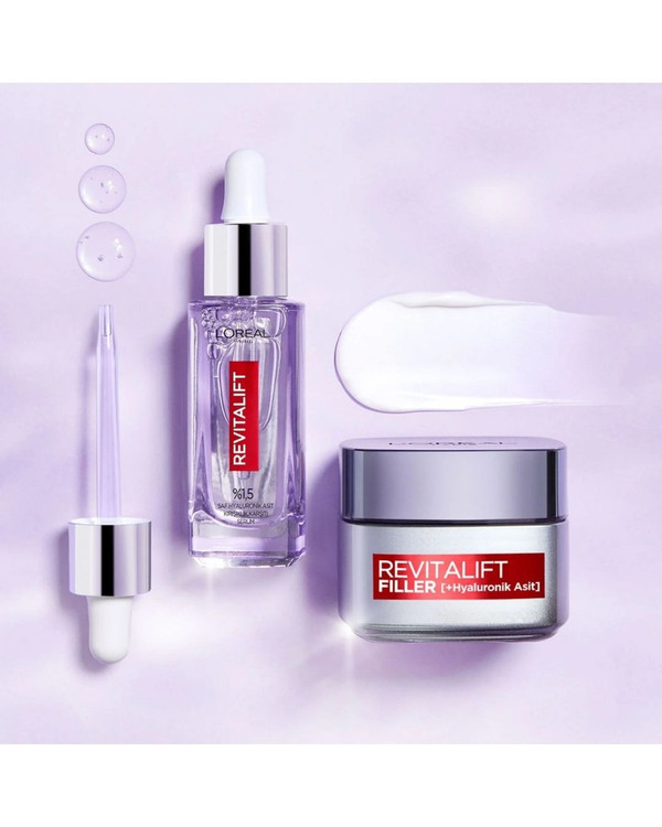 سرم آبرسان و پرکننده خطوط هیالورونیک اسید ۱.۵٪ لورآل | Loreal سری رویتالیفت فیلر (۳۰ میل)