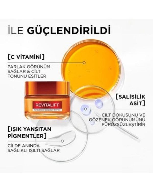 کرم روز ویتامین C لورآل | Loreal سری رویتالیفت کلینیکال روشنکننده و صافکننده منافذ SPF 50 (۵۰ میل)