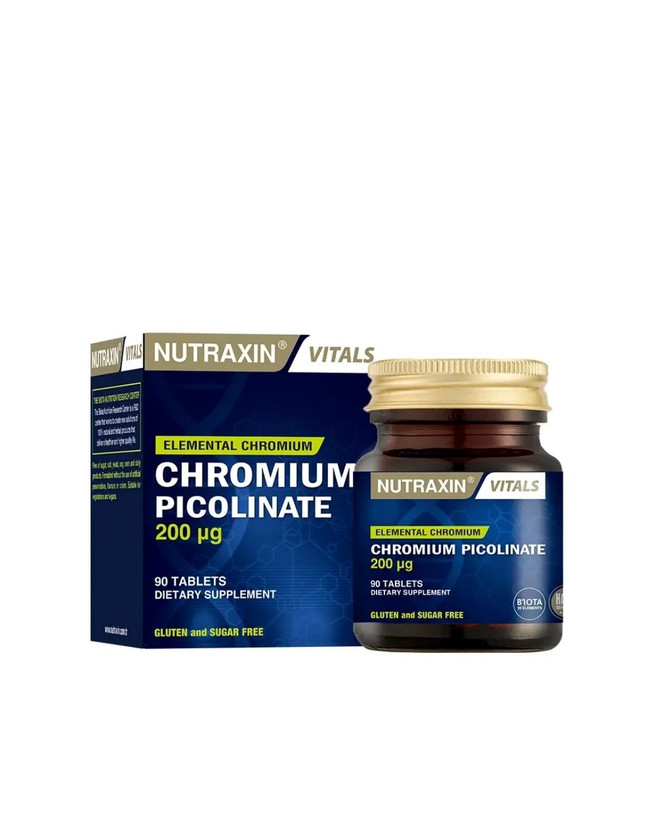 مکمل کروم پیکولینات نوترکسین | Nutraxin | میکروگرم 200 | ۹۰ عددی | کنترل قند خون و مدیریت وزن ، کاهش ولع شیرینی و پرخوری