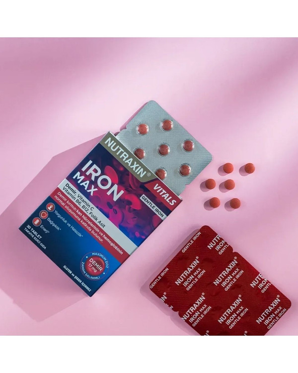 مکمل آهن مکس نوترکسین | Nutraxin | حاوی آهن بیسگلیسینات و ویتامینهای خون ساز