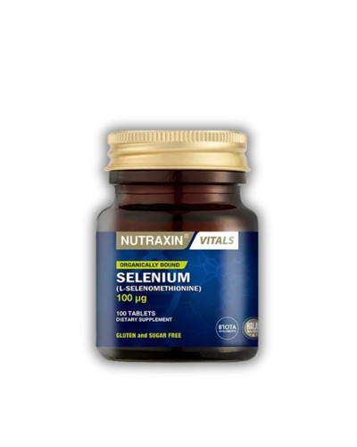 مکمل سلنیوم نوترکسین | Nutraxin | حاوی ۱۰۰ میکروگرم ال-سلنومتیونین ( بهترین فرم سلنیوم ) ۱۰۰ عددی ـ بهبود مشکلات تیروئید و تقویت سیستم ایمنی بدن