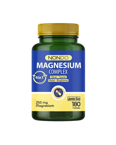 مکمل منیزیم کمپلکس نوندو | Nondo | ترکیب ۴ فرم پیشرفته ـ 125 میلیگرم منیزیم خالص | ۱۸۰ عددی ، سایز بزرگ و اقتصادی