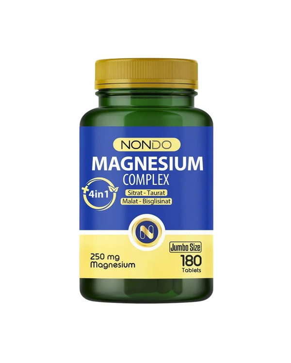 مکمل منیزیم کمپلکس نوندو | Nondo | ترکیب ۴ فرم پیشرفته ـ 125 میلیگرم منیزیم خالص | ۱۸۰ عددی ، سایز بزرگ و اقتصادی