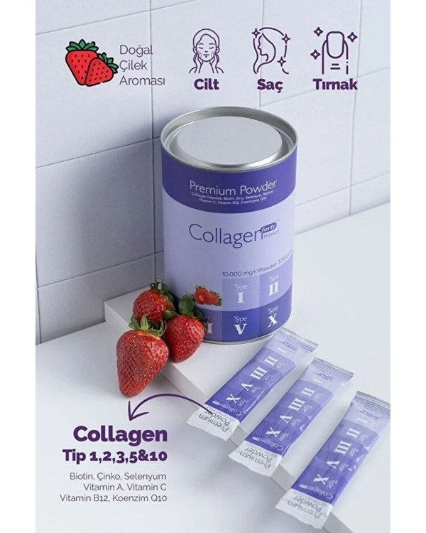 مکمل کلاژن 10 گرمی کلاژن فورته | Collagen Forte Platinum ـ با بیوتین و مولتیویتامین، طعم توت فرنگی – ضدچروک قوی و رفع شل شدگی پوست ، تقویت مو، ناخن و مفاصل