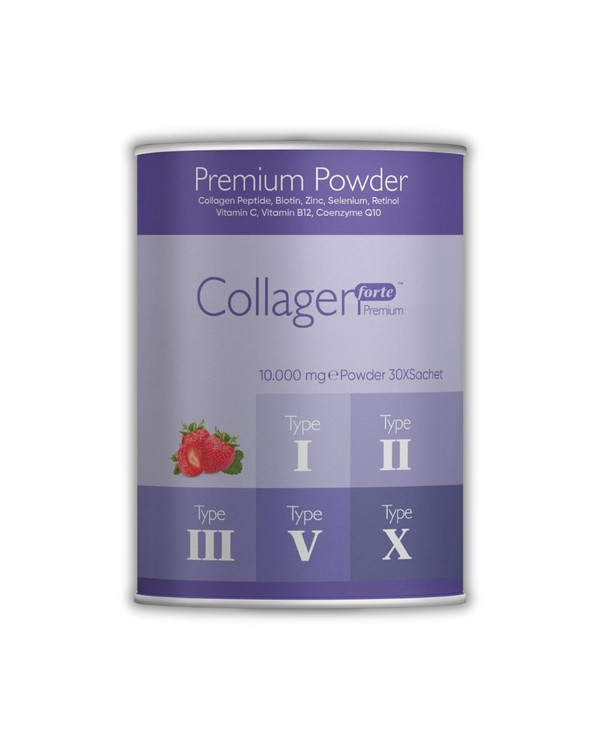 مکمل کلاژن 10 گرمی کلاژن فورته | Collagen Forte Platinum ـ با بیوتین و مولتیویتامین، طعم توت فرنگی – ضدچروک قوی و رفع شل شدگی پوست ، تقویت مو، ناخن و مفاصل