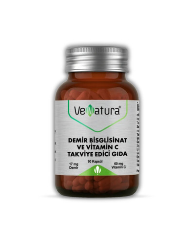 مکمل آهن بیسگلیسینات + ویتامین C وناتورا | VeNatura ـ فرم اثر گذار و با جذب بالای آهن ، حمایت از خون, افزایش انرژی, پیشگیری از کمخونی, سلامت عمومی ـ 90 عددی