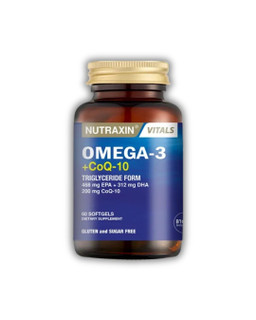 مکمل امگا3 + کوآنزیم Q10 نوترکسین | Nutraxin ـ سلامت قلب، کاهش التهاب ، افزایش انرژی و رفع خستگی مزمن