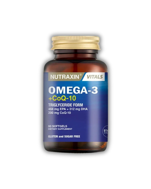 مکمل امگا3 + کوآنزیم Q10 نوترکسین | Nutraxin ـ سلامت قلب، کاهش التهاب ، افزایش انرژی و رفع خستگی مزمن