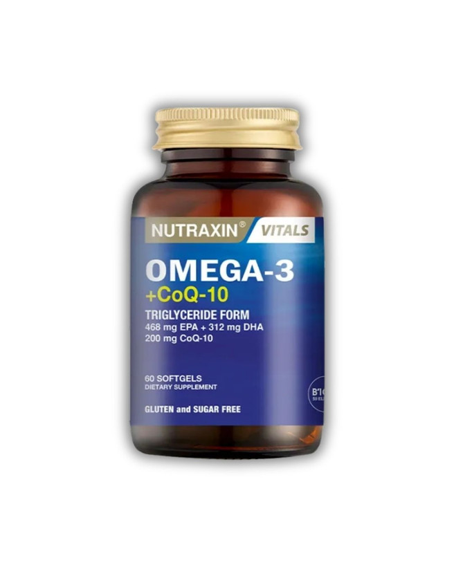مکمل امگا3 + کوآنزیم Q10 نوترکسین | Nutraxin ـ سلامت قلب، کاهش التهاب ، افزایش انرژی و رفع خستگی مزمن