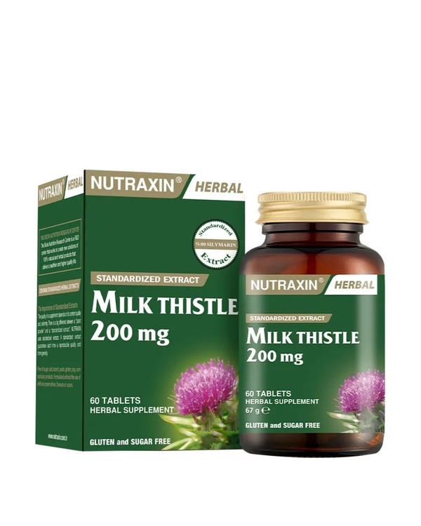 مکمل Milk Thistle (عصاره خارمریم) ۲۰۰ میلیگرم نوترکسین | Nutraxin ـ حمایت از کبد و کاهش آنزیمهای کبدی و کبدچرب