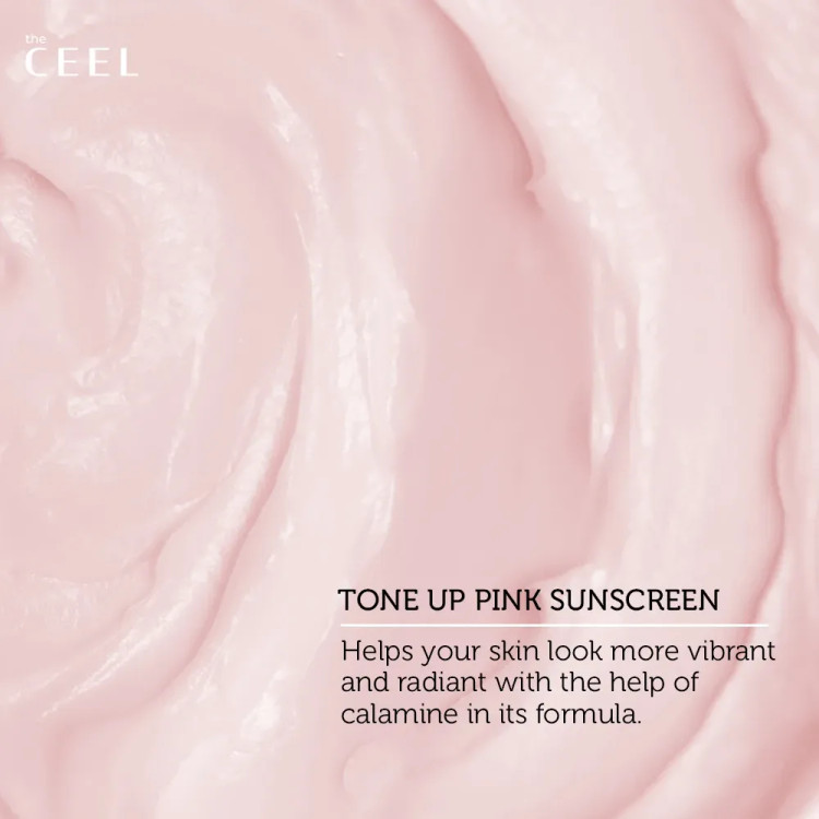 ضد آفتاب Tone Up pink د سیل | The Ceel با SPF +50 - روشن کننده و شاداب کننده پوست با ته رنگ صورتی