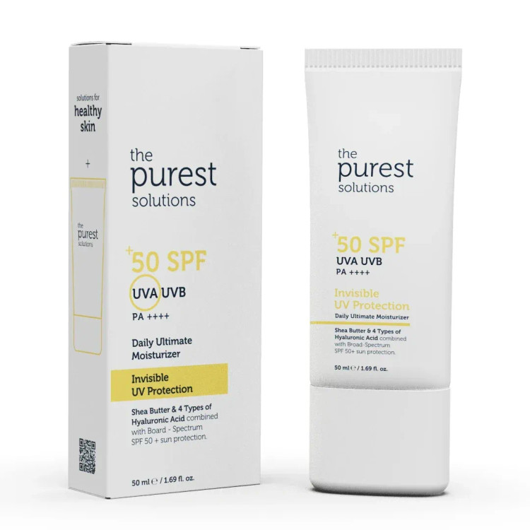 ضدآفتاب سبک با مرطوب کنندگی بالا پیورست سولوشِنز | The Purest Solutions- بی رنگ - SPF50 - محافظت و آبرسانی بالا ، بدون رد سفیدی