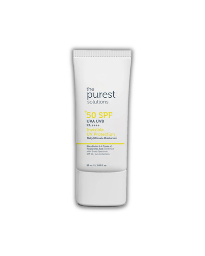ضدآفتاب سبک با مرطوب کنندگی بالا پیورست سولوشِنز | The Purest Solutions- بی رنگ - SPF50 - محافظت و آبرسانی بالا ، بدون رد سفیدی