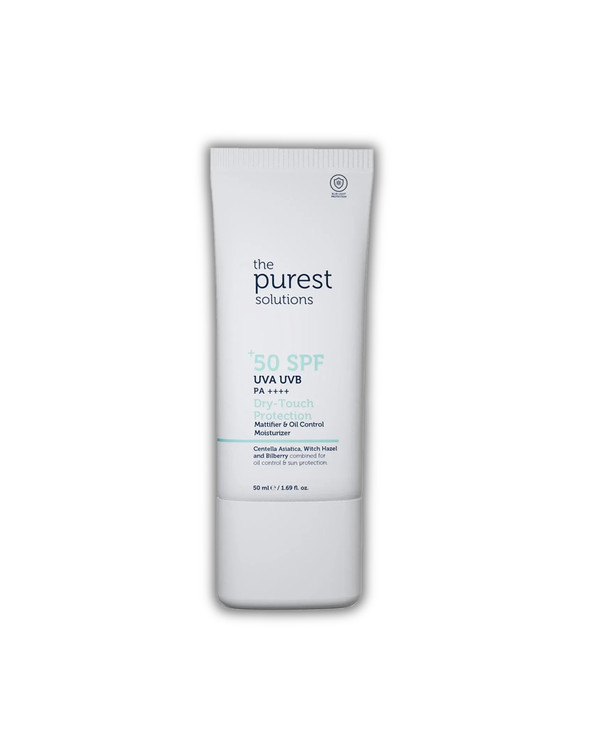 ضدآفتاب کنترل کننده چربی و مات پیورست سولوشِنز | The Purest Solutions- سبک ، SPF50 ، مناسب پوست چرب، مختلط و مستعد جوش
