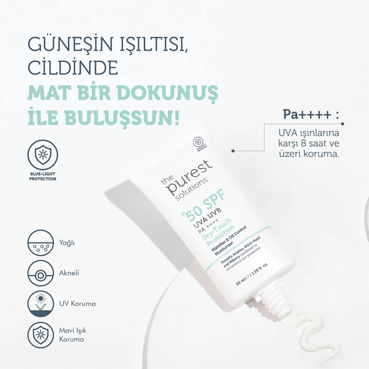 ضدآفتاب کنترل کننده چربی و مات پیورست سولوشِنز | The Purest Solutions- سبک ، SPF50 ، مناسب پوست چرب، مختلط و مستعد جوش