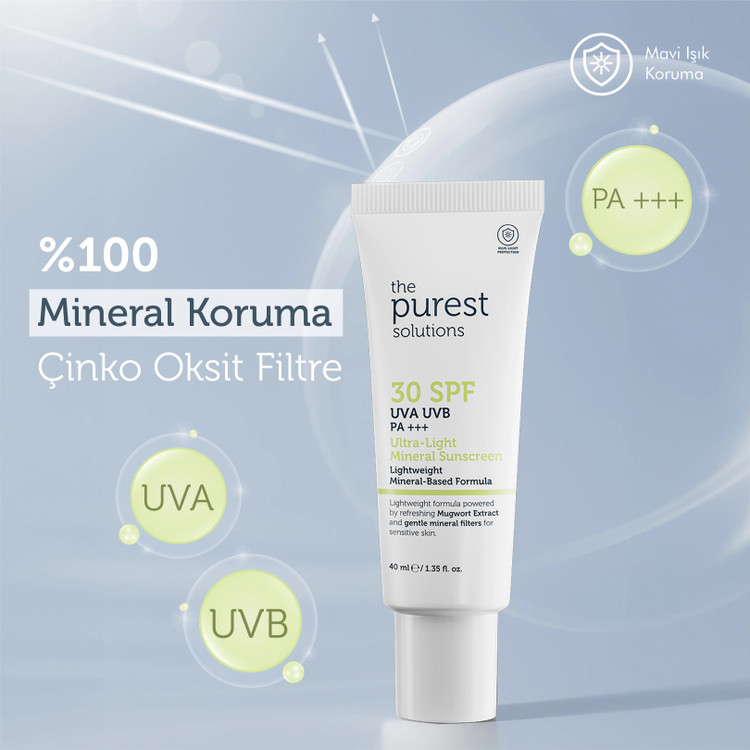ضدآفتاب مینرال (معدنی) پیورست سولوشِنز | The Purest Solutions - سبک ، SPF30 ، مناسب انواع پوست و پوست حساس