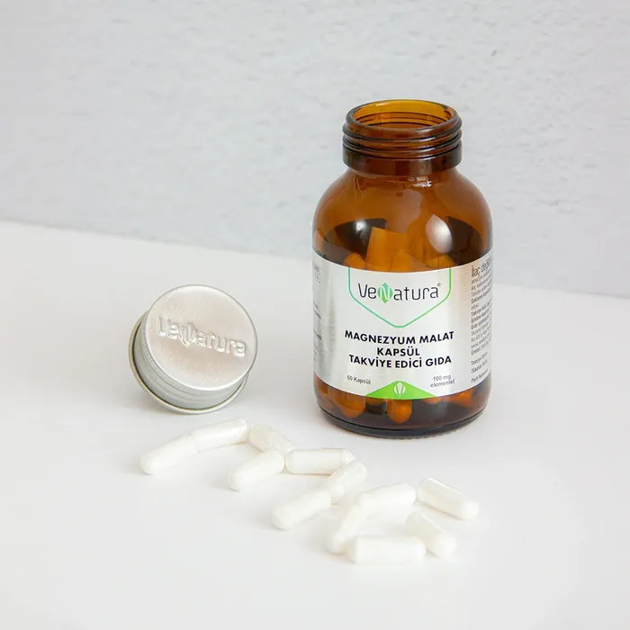 مکمل منیزیم مالات وِناتورا | VeNatura - با منیزیم المنتال 100 mg برای خستگی، انرژی و گرفتگی عضلات 60 عددی