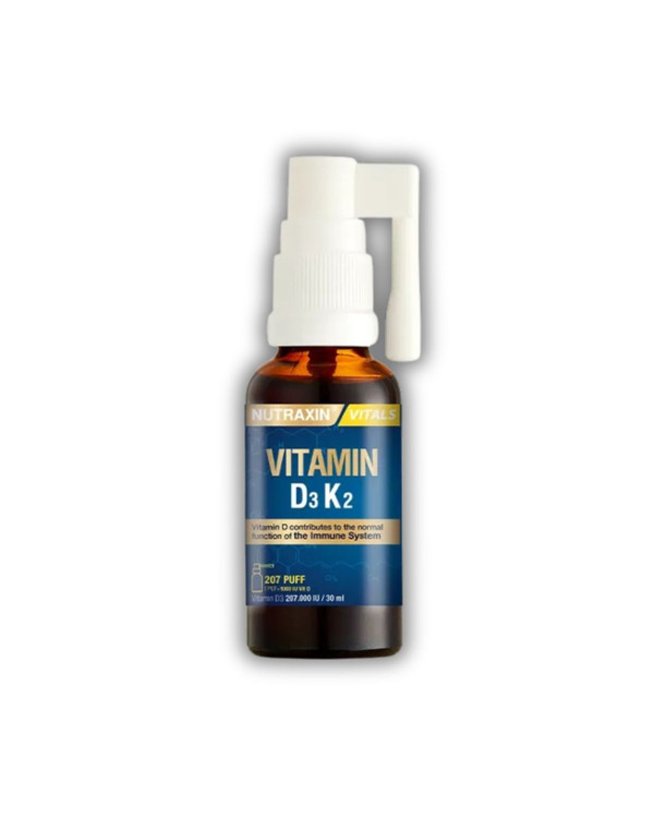 اسپری ویتامین D3 + K2 نوتراکسین | NUTRAXIN – حمایت از عملکرد سیستم ایمنی ، عضلات ، استخوان و دندان ها