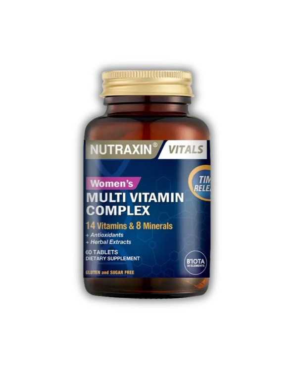 مولتیویتامین کامل بانوان نوتراکسین | Nutraxin با آهن، ویتکس و جینسینگ - 60 عددی