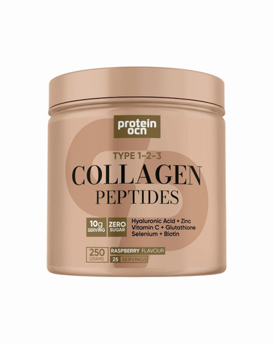 Proteinocean Collagen | Raspberry - With 6 Added Vitamins - Type 1,2,3 - 250g 25 Servings