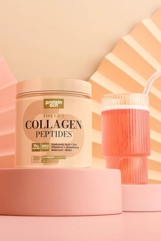 Proteinocean Collagen | Raspberry - With 6 Added Vitamins - Type 1,2,3 - 250g 25 Servings