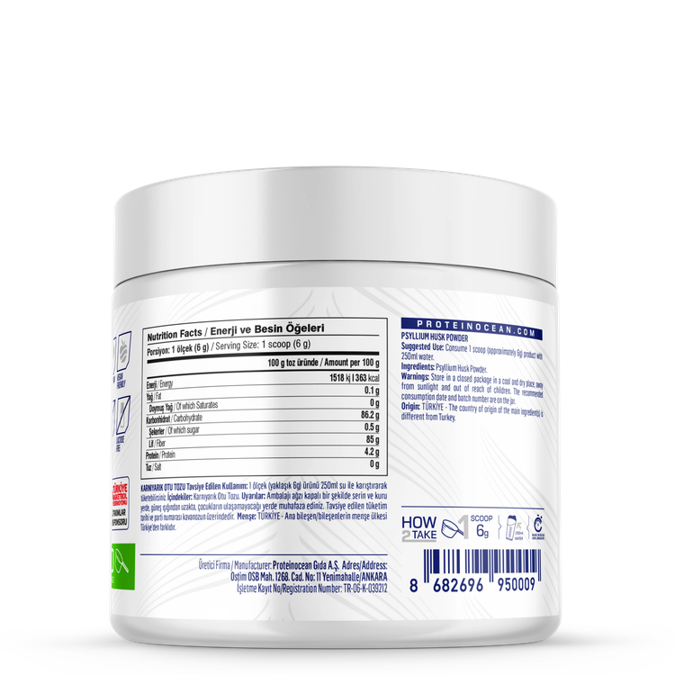 Proteinocean Psyllium Husk - 180g - 30 Servings