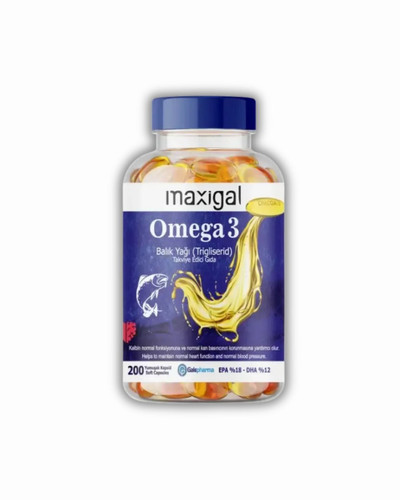 Maxigal Omega 3 Fish Oil 2000Mg Food Supplement 200 Capsules